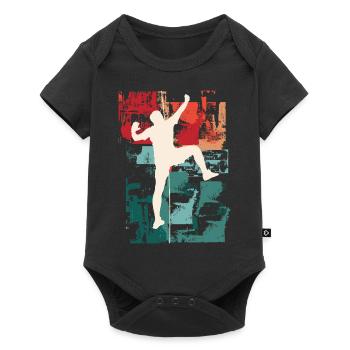Klettern Kletterer Berge Bergsteigen Sport Natur - Baby Premium Kurzarmbody - Schwarz - Vorne