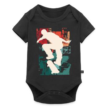 Skateboarding Skate Skater Skateboard Sk8 Vintage - Body à manches courtes Premium Bébé - noir - Devant