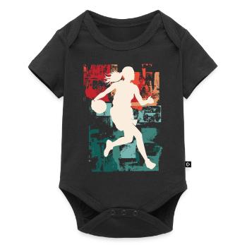 basket-ball femme basketteur joueur de basket-ball - Body à manches courtes Premium Bébé - noir - Devant