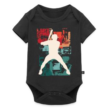 Baseball Baseball Player Player Vintage Colorful - Baby Premium short-sleeve bodysuit - black - Front