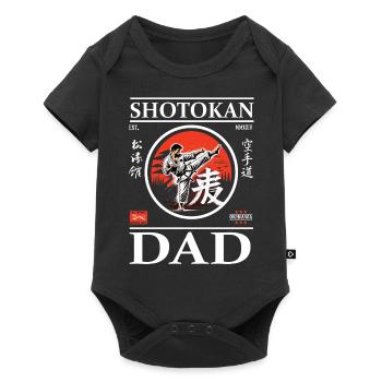Shotokan Karate Dad Design with Karateka and Kanji - Baby Premium short-sleeve bodysuit - black - Front