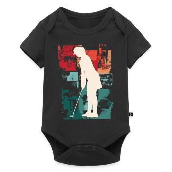 Golf Golfen Golferin Spielerin Sport Hobby Vintage - Baby Premium Kurzarmbody - Schwarz - Vorne