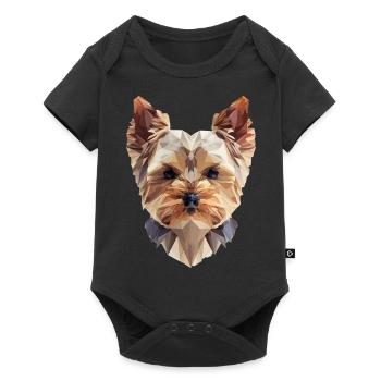 Yorkie Low Poly Art – stylish & modern - Baby Premium short-sleeve bodysuit - black - Front