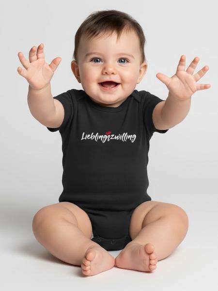 Favorite twin best twin sayings gift - Baby Premium short-sleeve bodysuit - black - Front