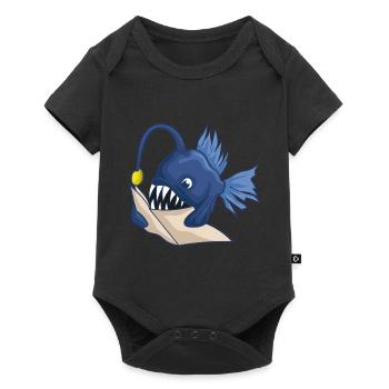 Deep Sea Anglerfish With Book - Baby Premium short-sleeve bodysuit - black - Front