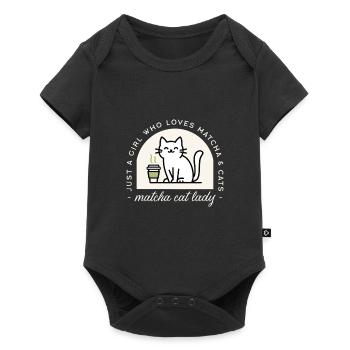 Matcha and cat lovers funny cat mom quotes - Baby Premium short-sleeve bodysuit - black - Front