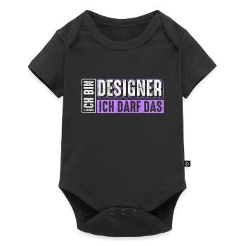 Designer Spruch - Baby Premium Kurzarmbody - Schwarz - Vorne