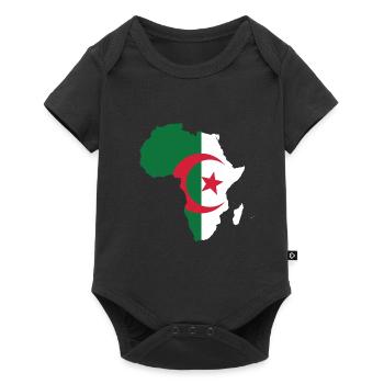 Flag of Algeria of love in map of Africa - Baby Premium short-sleeve bodysuit - black - Front