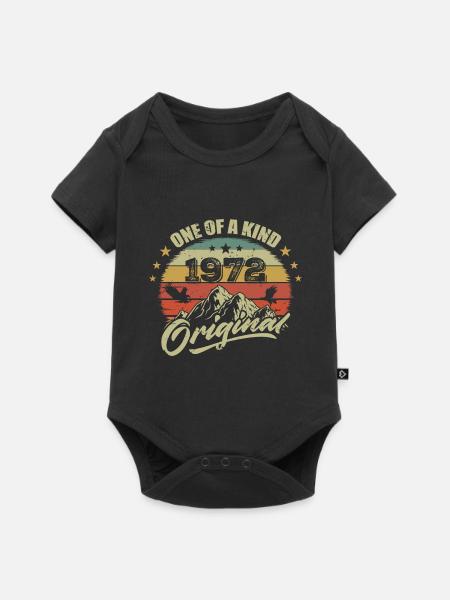1972 Jahrgang Geburtstag 1972 Retro Jahrgang 1972 - Baby Premium Kurzarmbody - Schwarz