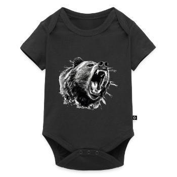 Ours, nature, environnement, protection de - Body à manches courtes Premium Bébé - noir - Devant