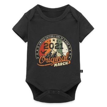 March 2021 Vintage 2021 Retro Birthday Gift - Baby Premium short-sleeve bodysuit - black - Front