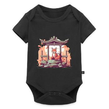 Fox Japan Inari Temple Kami Nippon Shinto - Body à manches courtes Premium Bébé - noir - Devant