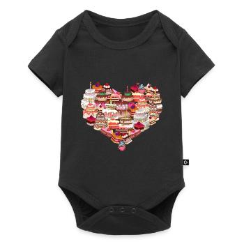 Cake Heart Cake Baking Bakery Gift Idea - Baby Premium short-sleeve bodysuit - black - Front