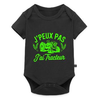 tee shirt Original j'peux pas j'ai tracteur - Body à manches courtes Premium Bébé - noir - Devant