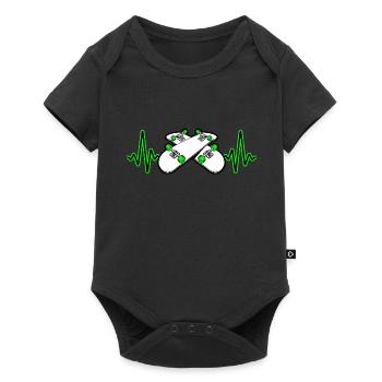 Heartbeat Skater Skateboard Skate - Baby Premium short-sleeve bodysuit - black - Front
