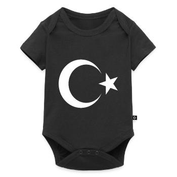 turkey crescent and star turkey, turkey, turquoise - Baby Premium short-sleeve bodysuit - black - Front