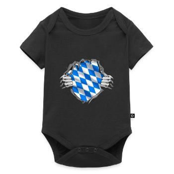Bavaria Flag Used Look Bavarian Flag Vintage - Baby Premium short-sleeve bodysuit - black - Front