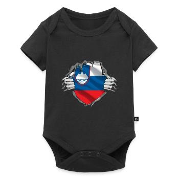 Slovénie Drapeau Balkan Drapeau Slovène Vintage - Body à manches courtes Premium Bébé - noir - Devant
