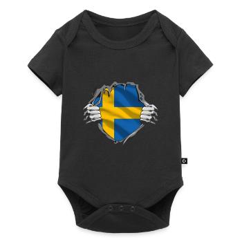 Suède Drapeau Scandinavie Drapeau suédois - Body à manches courtes Premium Bébé - noir - Devant