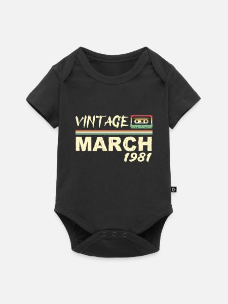 März 1981 - März 1981 - Baby Premium Kurzarmbody - Schwarz