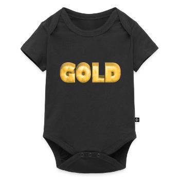 Gold gold Barres de police de texte Gold - Body à manches courtes Premium Bébé - noir - Devant