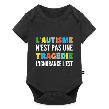 L'autisme N'est Pas Une Tragédie - Body à manches courtes Premium Bébé - noir - Devant