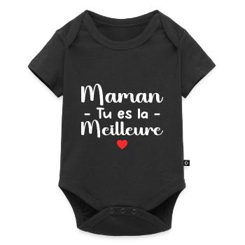 Mama, du bist die Beste - Baby Premium Kurzarmbody - Schwarz - Vorne