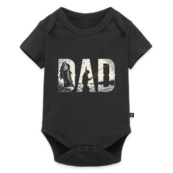 Fishing Dad Birthday Classic Bold Font Fish Daddy - Body à manches courtes Premium Bébé - noir - Devant