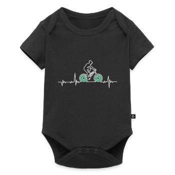 Battement de coeur de vélo de montagne - Body à manches courtes Premium Bébé - noir - Devant