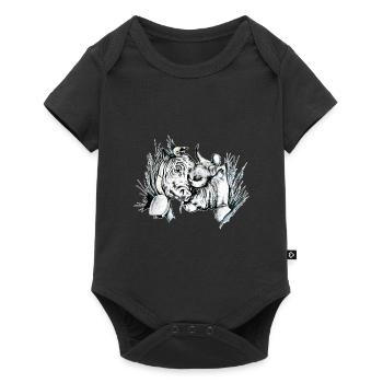 Heren Kuh, Eringer - Baby Premium Kurzarmbody - Schwarz - Vorne