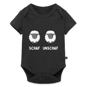 Schaf unschaf Funny lustig Design - Baby Premium Kurzarmbody - Schwarz - Vorne