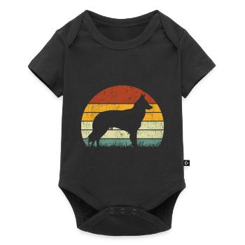 Groenendael Vintage Rétro Belge - Body à manches courtes Premium Bébé - noir - Devant
