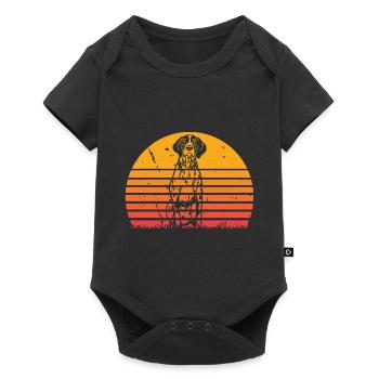 Deutsch Drahthaar Sonnenaufgang Vintage - Baby Premium Kurzarmbody - Schwarz - Vorne