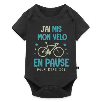 Cadeau vélo velo Humour velos sport cycliste - Body à manches courtes Premium Bébé - noir - Devant