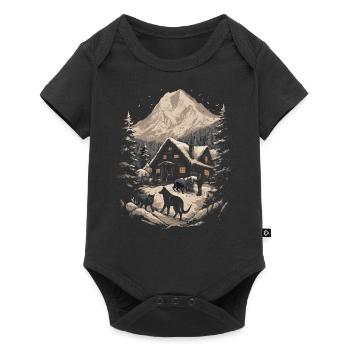 Forest, Nature, Landscape, Hats, Animals - Baby Premium short-sleeve bodysuit - black - Front