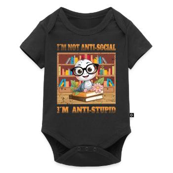 Smart Worm - Baby Premium short-sleeve bodysuit - black - Front