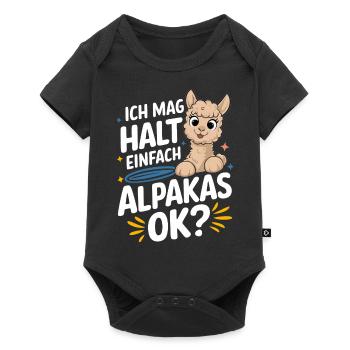 Alpaca llama alpacas animal - Baby Premium short-sleeve bodysuit - black - Front