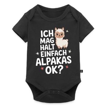 Alpaca llama alpacas animal - Baby Premium short-sleeve bodysuit - black - Front
