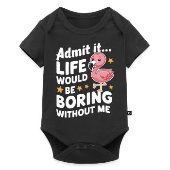 Flamingo Animal Pink - Baby Premium short-sleeve bodysuit - black - Front