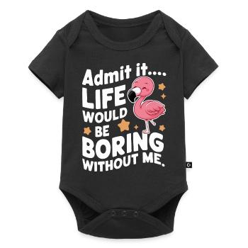 Flamingo Animal Pink - Baby Premium short-sleeve bodysuit - black - Front