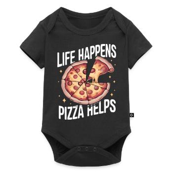 Pizza Italie Restauration rapide - Body à manches courtes Premium Bébé - noir - Devant