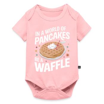 Waffeln Frühstück Süßigkeiten - Baby Premium Kurzarmbody - Rosa - Vorne