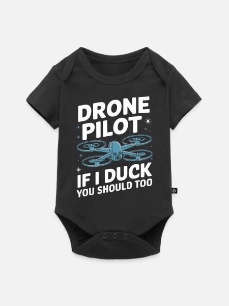 Dronen Pilot Quadrocopter Drone - Baby Premium Kurzarmbody - Schwarz