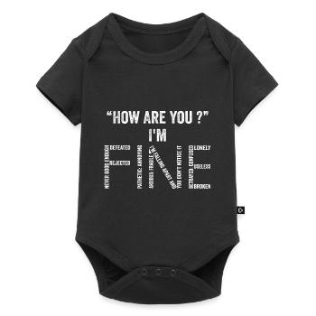 How Are You ? I'm Fine - Body à manches courtes Premium Bébé - noir - Devant