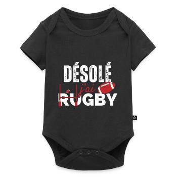 Sorry I have Rugby - Baby Premium short-sleeve bodysuit - black - Front