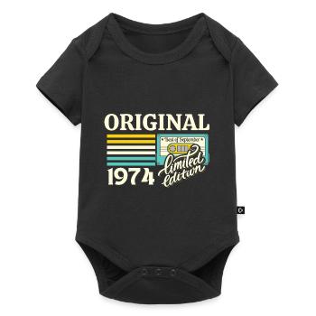 50th Anniversary Cassette September 1974 Vintage - Baby Premium short-sleeve bodysuit - black - Front