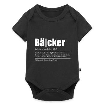 Lustiges Bäcker Sprüche Geschenk - Baby Premium Kurzarmbody - Schwarz - Vorne