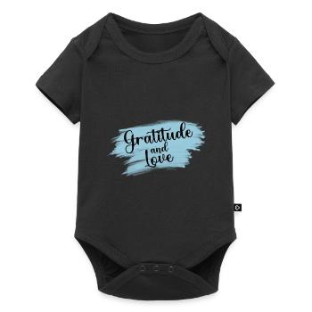 Gratitude et amour, gratitude et amour - Body à manches courtes Premium Bébé - noir - Devant