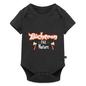 Lumberjack by nature - Baby Premium short-sleeve bodysuit - black - Front