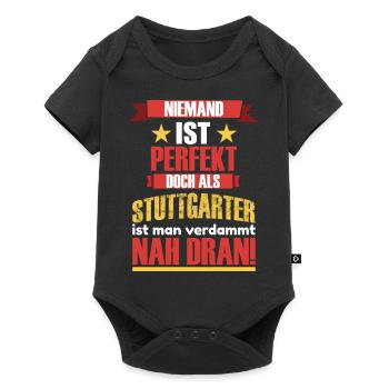 Stuttgarter Spruch Stuttgart Logo - Baby Premium Kurzarmbody - Schwarz - Vorne